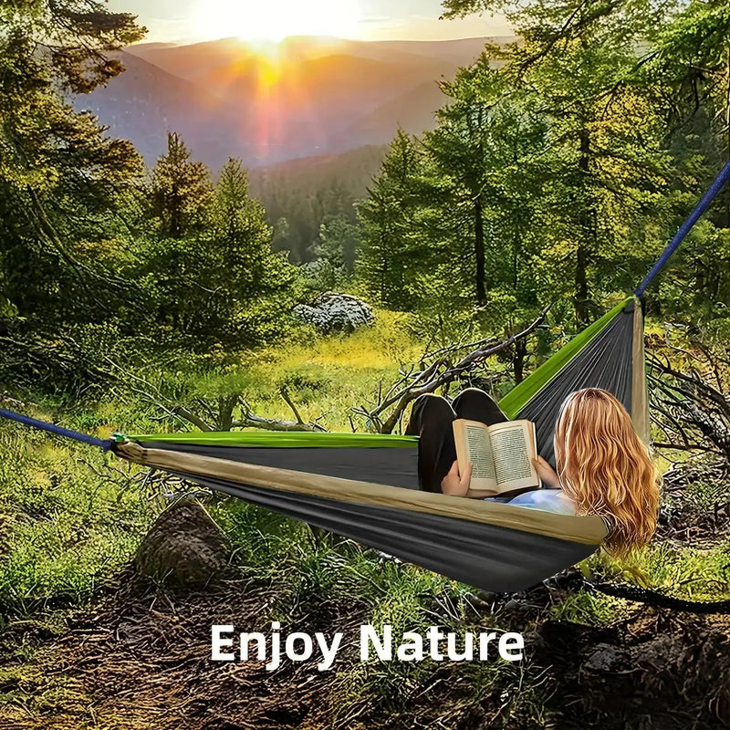 Hamac de Camping Double Extra Large 300 x 200 cm avec 2 Sangles de 2 m et Mousquetons, vue 3