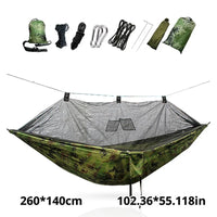 Hamac de Camping avec Moustiquaire et Bâche, Nylon 210T, 260 x 140 cm, vue 3