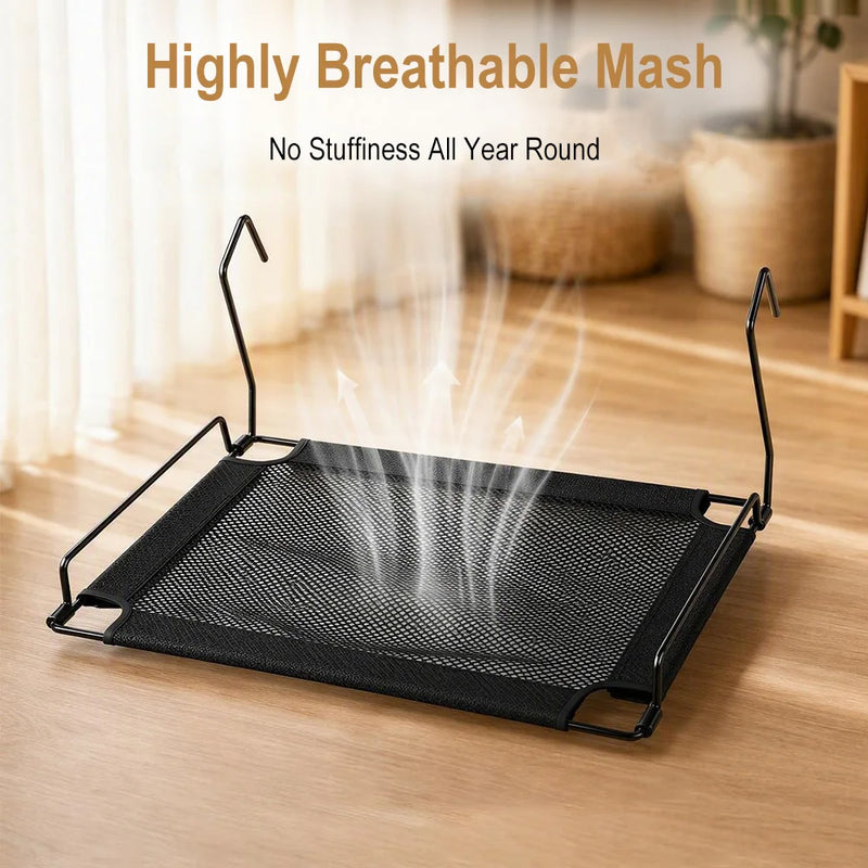 Hamac pour Chat Pliable à Accrocher au Radiateur ou au Rebord, Fer Noir et Maille, 45 x 30 cm, vue 2