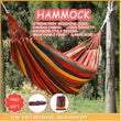 Hamac en Toile Rayée Rouge, 1 ou 2 Places, 260 x 80 ou 260 x 150 cm