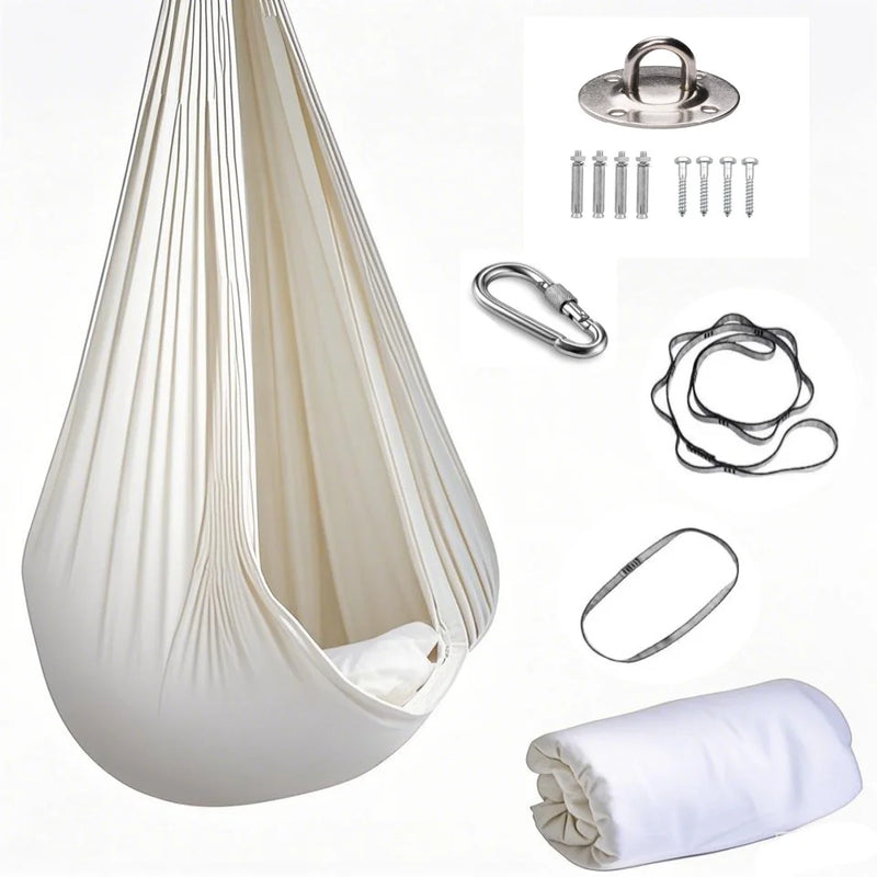 Hamac Suspendu Élastique en Polyamide, 150 x 280 cm, Kit de Fixation, Yoga Aérien, vue 7