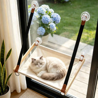 Hamac pour Chat de Fenêtre Pliable en Bois et Tissu Oxford, 51 x 38 x 46 cm, vue 3