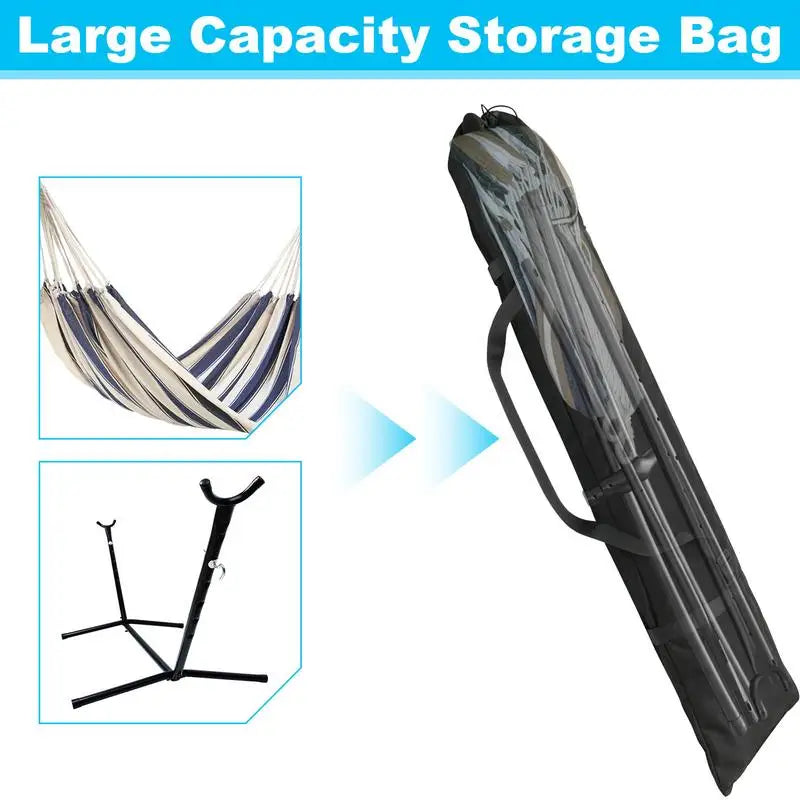 Sac de rangement pour support de hamac en Oxford 900D noir, 169 x 42 cm, poignées réglables, vue 4