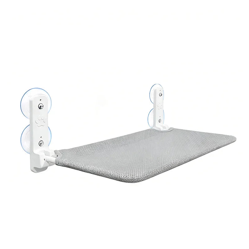 Hamac pour Chat Fenêtre Pliable, Cadre Blanc, Housse Blanche ou Grise, 52 ou 60 cm, vue 7
