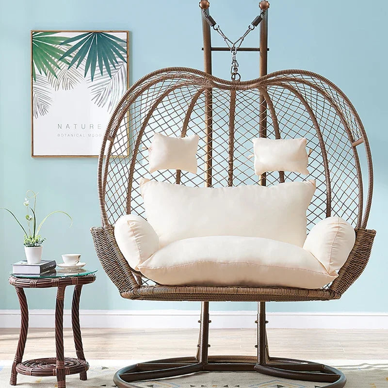 Housse de Coussin pour Fauteuil Suspendu Œuf Double 110 cm, sans Garnissage, 16 Coloris et Motifs
