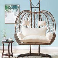 Housse de Coussin pour Fauteuil Suspendu Œuf Double 110 cm, sans Garnissage, 16 Coloris et Motifs