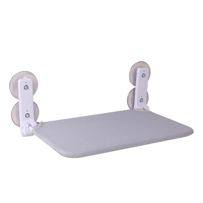 Hamac pour Chat de Fenêtre Pliable à Ventouses, Cadre Acier, Gris ou Blanc, Tailles M et L, vue 7