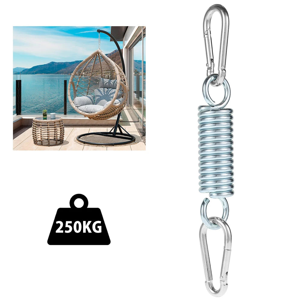 Ressort de suspension pour fauteuil suspendu et hamac avec 2 mousquetons, 15 cm