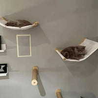 Hamac mural pour chat, griffoir et escalier en bois et sisal à la pièce, vue 3