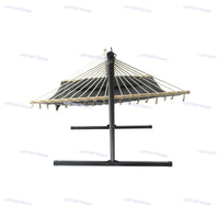 Hamac Matelassé Anthracite sur Pied, Support Métal Noir et Oreiller, vue 4