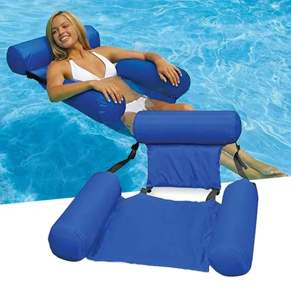 Hamac d'Eau Gonflable avec Dossier pour Piscine, Fauteuil Flottant 100 x 120 cm
