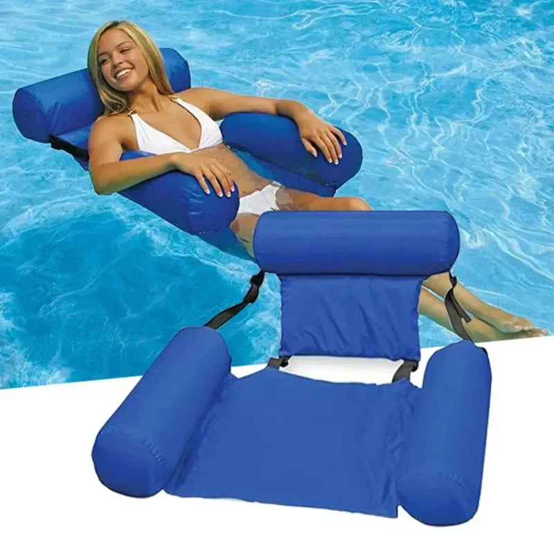 Hamac d'Eau Gonflable avec Dossier pour Piscine, Fauteuil Flottant 100 x 120 cm