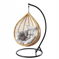 Fauteuil Suspendu Rond en Résine Tressée, Pied en Fer Forgé 195 cm, vue 2