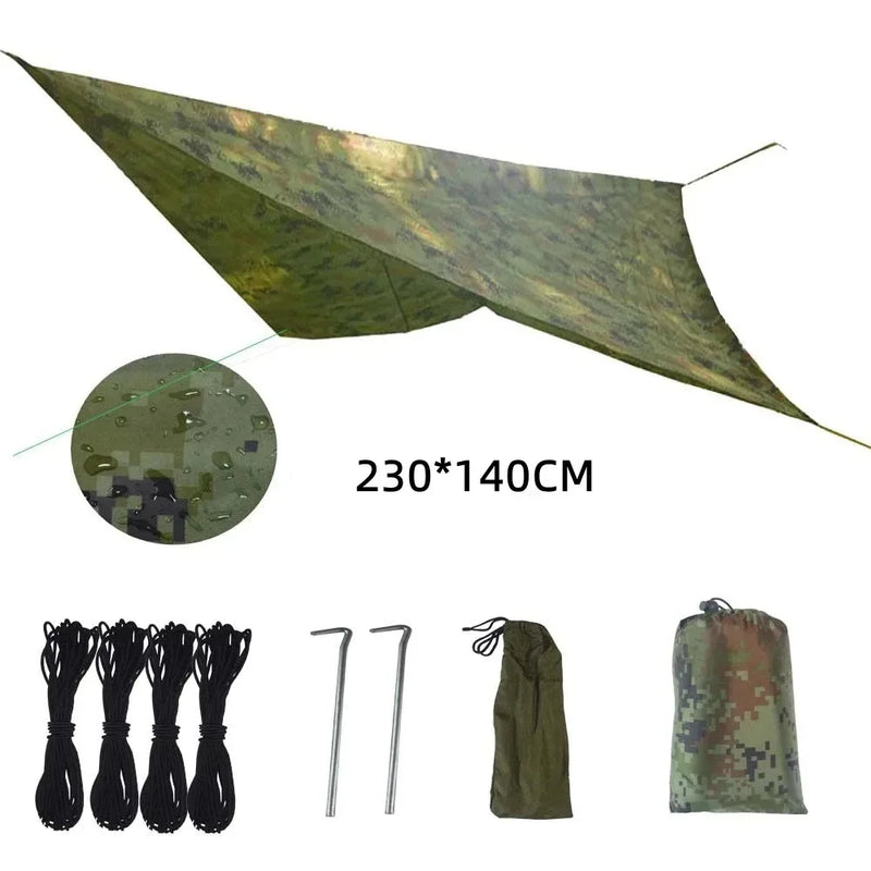 Hamac de Camping avec Moustiquaire, Nylon 210T Ripstop, 260 x 140 cm, Bâche à la Pièce, vue 6