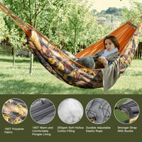 Sous-Couette pour Hamac Isolante 240 x 110 cm, Coton Creux 250 g/m², Camouflage ou Vert Militaire, vue 2