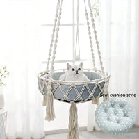 Hamac Chat Macramé Suspendu Bohème avec Coussin, 30 ou 40 cm, vue 7