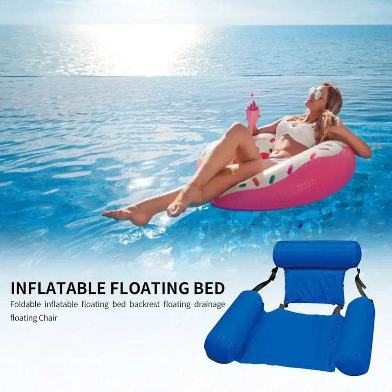 Hamac d'Eau Gonflable avec Dossier pour Piscine, Fauteuil Flottant 100 x 120 cm, vue 6