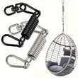 Ressort de Suspension Noir pour Fauteuil Œuf, Émerillon et 2 Mousquetons à Vis