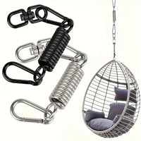 Ressort de Suspension Noir pour Fauteuil Œuf, Émerillon et 2 Mousquetons à Vis