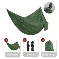 Hamac de Camping en Polyester avec 2 Cordes et Sac de Rangement, 210 x 140 cm, 4 Coloris, vue 7