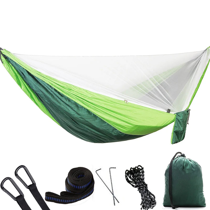 Hamac de Camping 2 en 1 avec Moustiquaire, Nylon 210T, 270 x 140 cm, vue 11