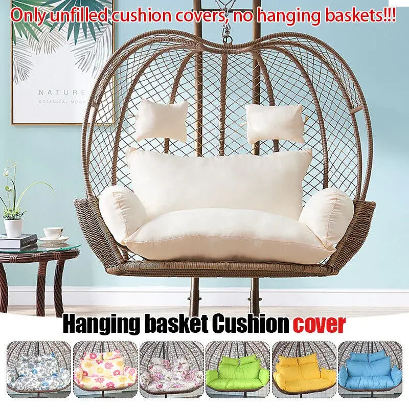 Housse de Coussin pour Fauteuil Suspendu Œuf Double 110 cm, sans Garnissage, 16 Coloris et Motifs, vue 5