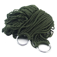 Hamac Filet en Corde de Nylon Vert, 240 x 80 cm, Portable pour Camping et Jardin, vue 2