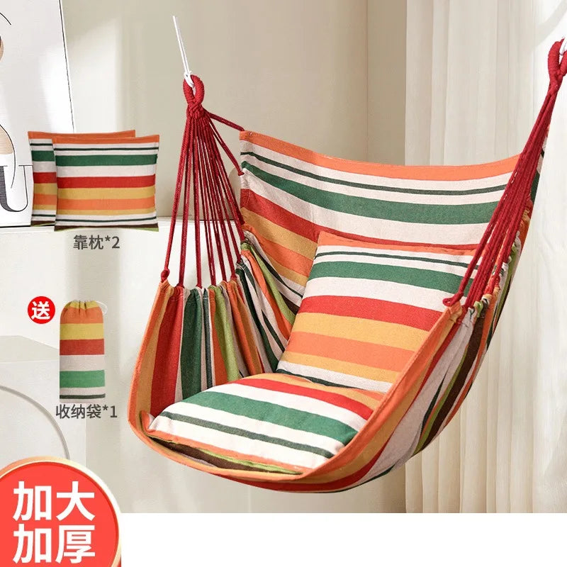 Chaise Hamac Suspendue en Toile avec Cordes, 120 x 150 cm, 9 Coloris