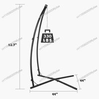 Support de Chaise Suspendue en Acier Noir, Pied en C 210 cm