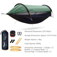 Hamac de Camping avec Moustiquaire Dôme et Pare-Soleil, 270 x 140 cm, Sous-Couette en Option, vue 10