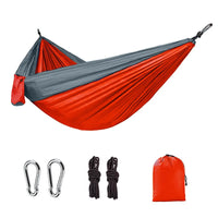 Hamac de Camping 1 Place en Nylon Bicolore, 270 x 140 cm, 7 Coloris, Mousquetons, vue 8