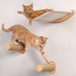 Hamac Mural pour Chat, Griffoir et Escalier en Bois et Sisal à la Pièce, 4 Articles