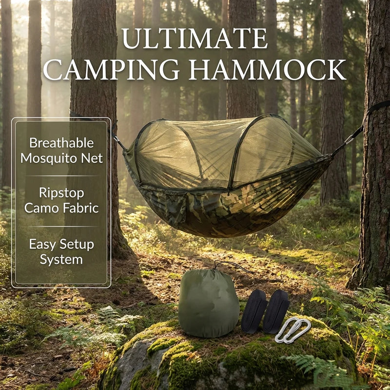 Hamac de Camping Ultra-Léger avec Moustiquaire à Arceaux, Nylon 210T, 6 Coloris, vue 2