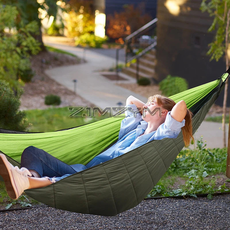 Sous-couette pour hamac en nylon ripstop 238 cm, garnissage 200 g, bleu ou vert militaire, vue 3