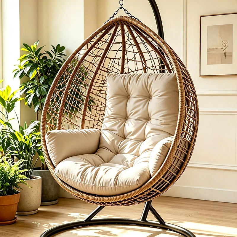 Coussin Fauteuil Œuf Suspendu avec Accoudoirs Rembourrés, 120 x 60 cm, vue 6