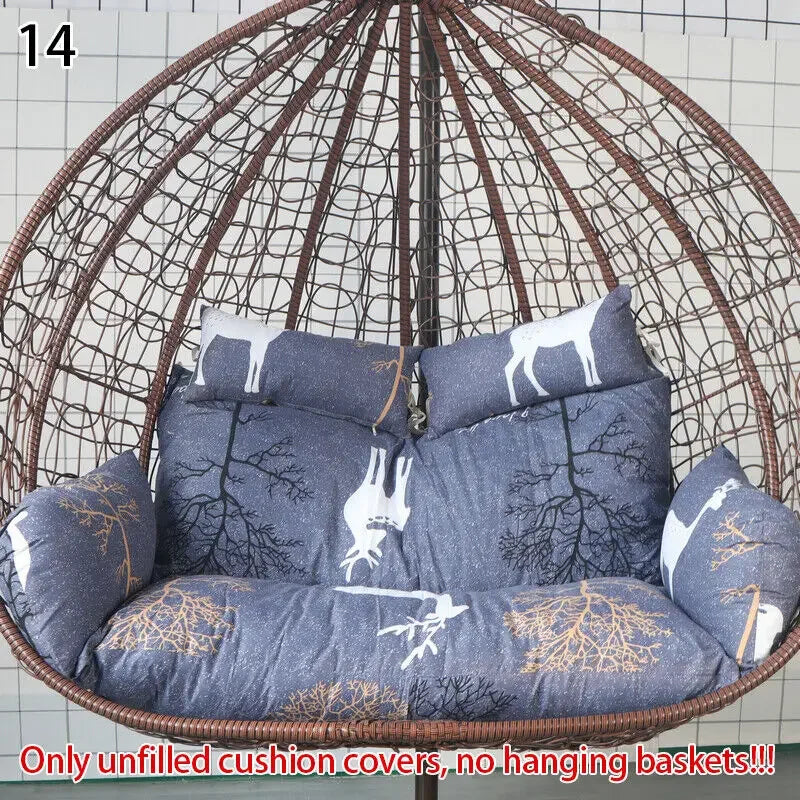 Housse de Coussin pour Fauteuil Suspendu Œuf Double 110 cm, sans Garnissage, 16 Coloris et Motifs, vue 7