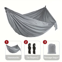 Hamac de Camping en Polyester avec 2 Cordes et Sac de Rangement, 210 x 140 cm, 4 Coloris, vue 10