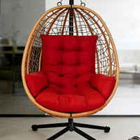 Coussin pour Fauteuil Suspendu Œuf, Assise et Dossier Matelassés, Crème ou Rouge, vue 6