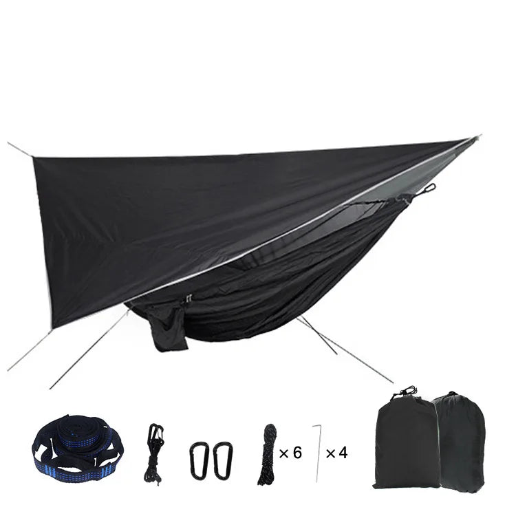 Hamac de Camping avec Moustiquaire et Bâche en Nylon Parachute, 290 x 140 cm, 1 Place, vue 10
