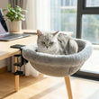 Hamac pour Chat de Table à Pince, Assise Creuse en Peluche Grise à Housse Zippée, 44 x 46 cm