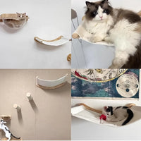 Hamac mural pour chat, griffoir et escalier en bois et sisal à la pièce, vue 5