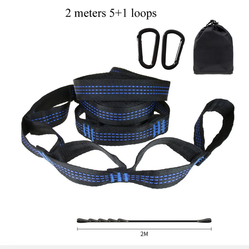 Sangles de Hamac en Polyester, Paire de 2 m ou 2,8 m, 5+1 ou 14+1 Boucles, avec Sac, vue 8