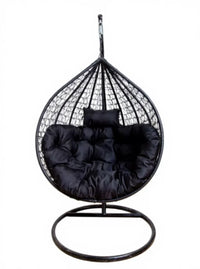 Fauteuil Suspendu Œuf Tressé sur Pied Métal, Charge 150 kg, 6 Modèles, vue 2