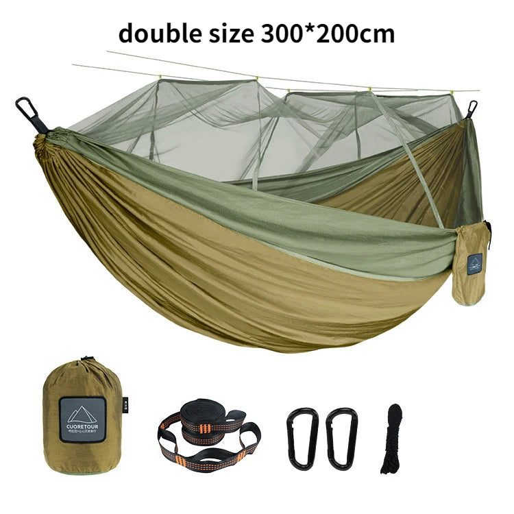 Hamac de Camping avec Moustiquaire en Nylon, 1 ou 2 Places, Sangles, vue 17