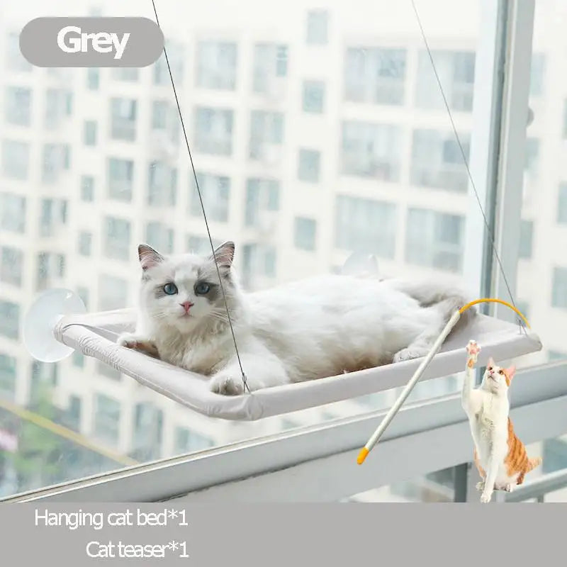 Hamac pour Chat de Fenêtre Suspendu à Ventouses, 4 Coloris, avec ou sans Canne à Jouets, vue 9