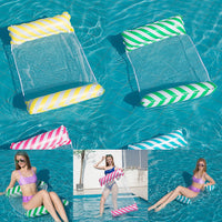 Hamac Flottant Gonflable Pliable avec Filet en Nylon, 122 x 70 cm, Bleu Turquoise ou Vert, vue 3