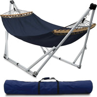 Hamac sur Pied Pliable 2 Places, Barres en Bois et Sac de Transport, vue 14