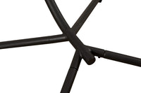 Fauteuil Suspendu Pliable Tressé Marron, Pied en C Noir, Coussin Gris Foncé, vue 6