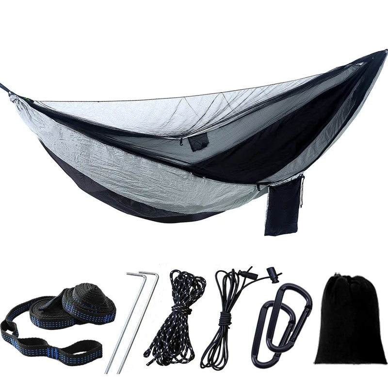 Hamac de Camping 2 en 1 avec Moustiquaire, Nylon 210T, 270 x 140 cm, vue 15