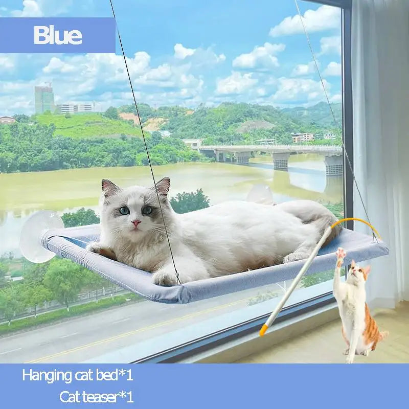 Hamac pour Chat de Fenêtre Suspendu à Ventouses, 4 Coloris, avec ou sans Canne à Jouets, vue 12